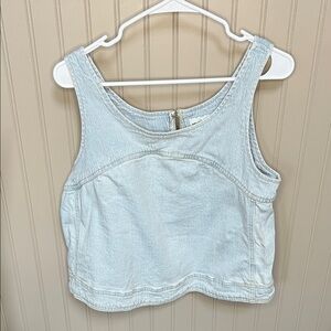 Velvet Heart Denim Light Blue Crop Top